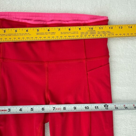 Athleta Revolution Laser Cut 7/8 Tight Stash Pocket Leggings Powervita Red XS - Picture 12 of 15
